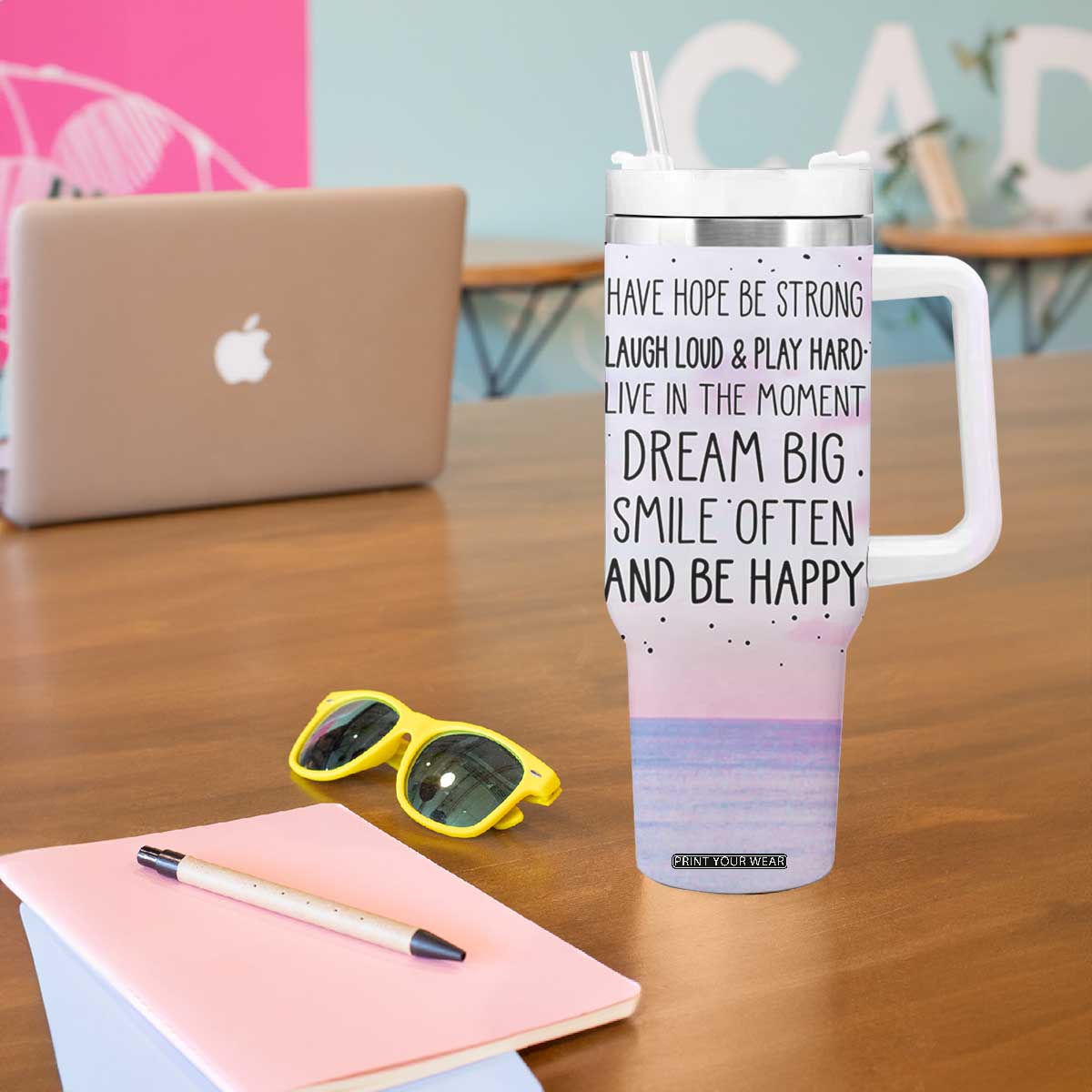 Funny Inspirational Tumbler With Handle Have Hope Be Strong Motivational Quote TB10 Print Your Wear
