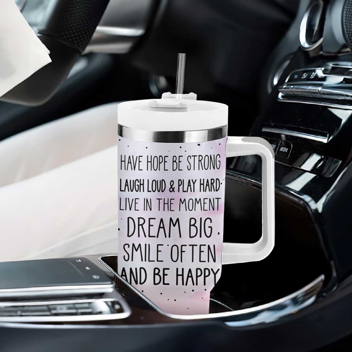 Funny Inspirational Tumbler With Handle Have Hope Be Strong Motivational Quote TB10 Print Your Wear