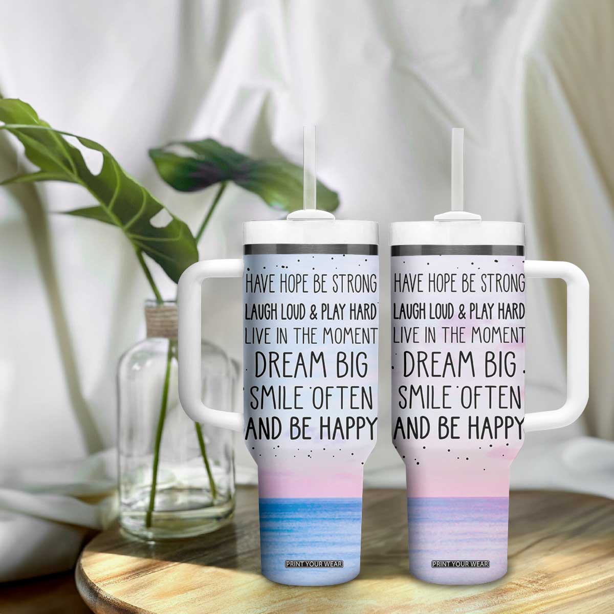Funny Inspirational Tumbler With Handle Have Hope Be Strong Motivational Quote TB10 Print Your Wear