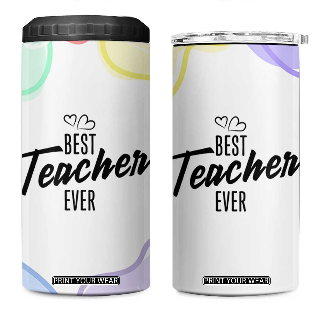 Best Teacher Appreciation Gifts 4 in 1 Can Cooler Tumbler From Students Cute Pastel Butterfly TB10 One Size: 16 oz White Print Your Wear