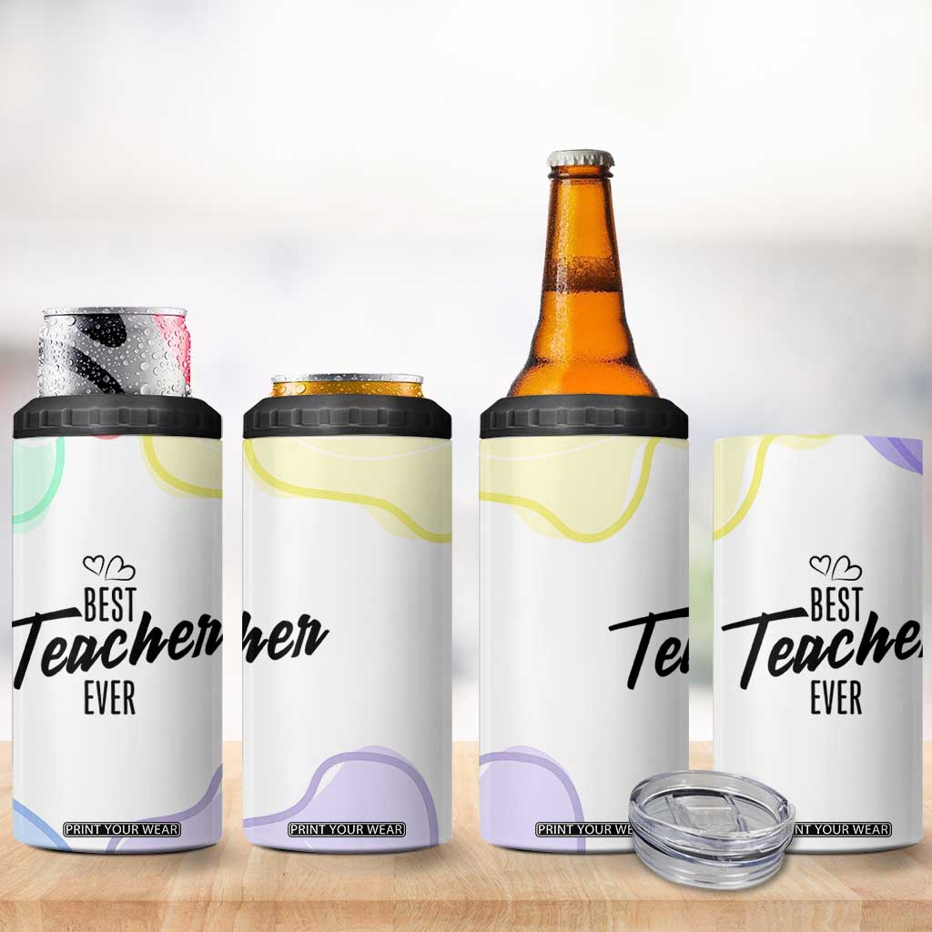 Best Teacher Appreciation Gifts 4 in 1 Can Cooler Tumbler From Students Cute Pastel Butterfly TB10 Print Your Wear