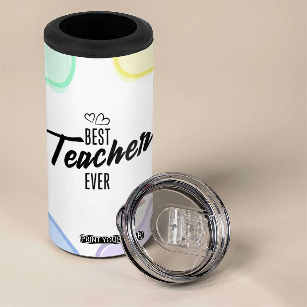 Best Teacher Appreciation Gifts 4 in 1 Can Cooler Tumbler From Students Cute Pastel Butterfly TB10 Print Your Wear
