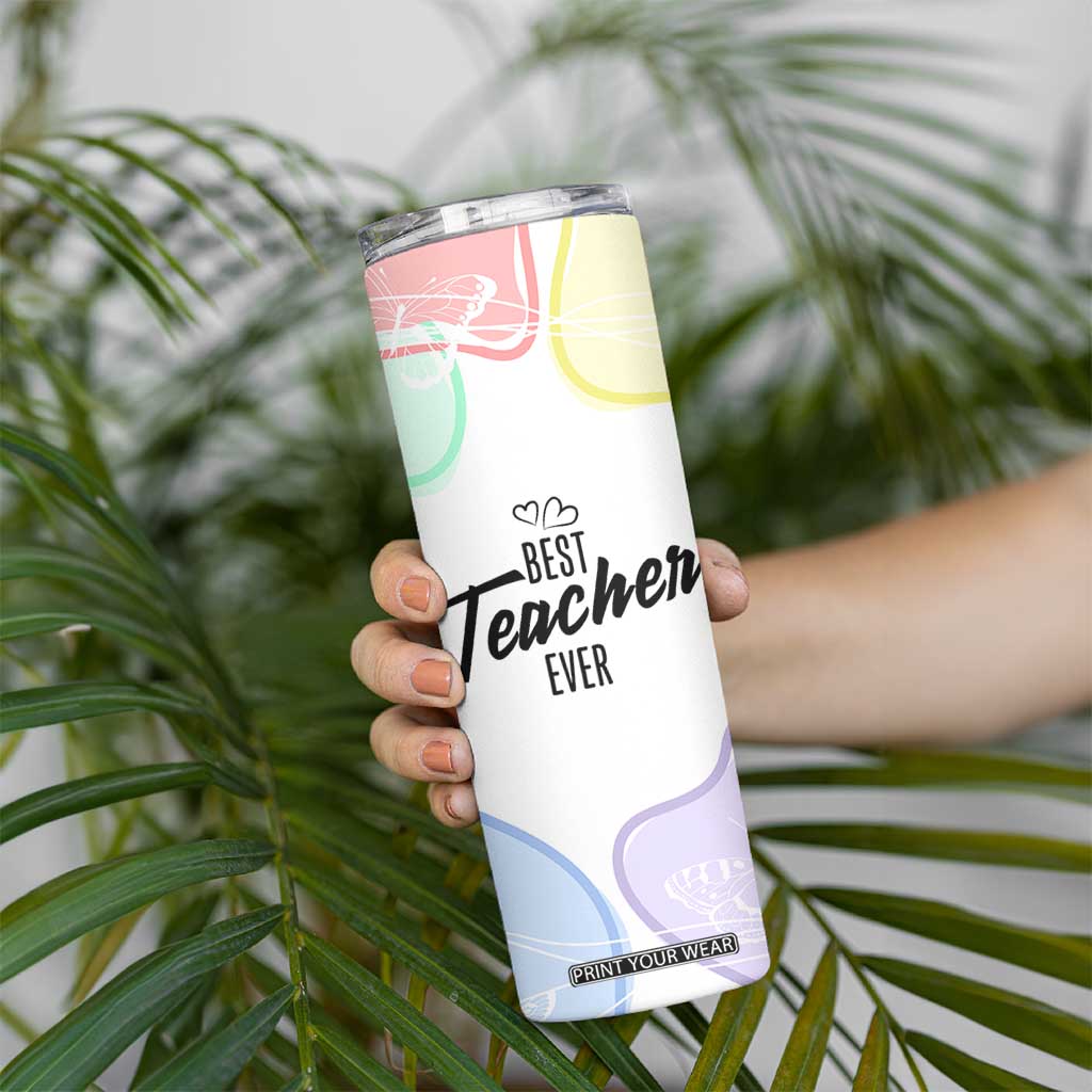 Best Teacher Appreciation Gifts Skinny Tumbler From Students Cute Pastel Butterfly TB10 Print Your Wear