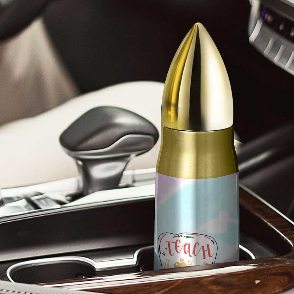 Teacher Bullet Tumbler Teach Love Inspire Back To School Christmas Birthday Gift TB10 Print Your Wear
