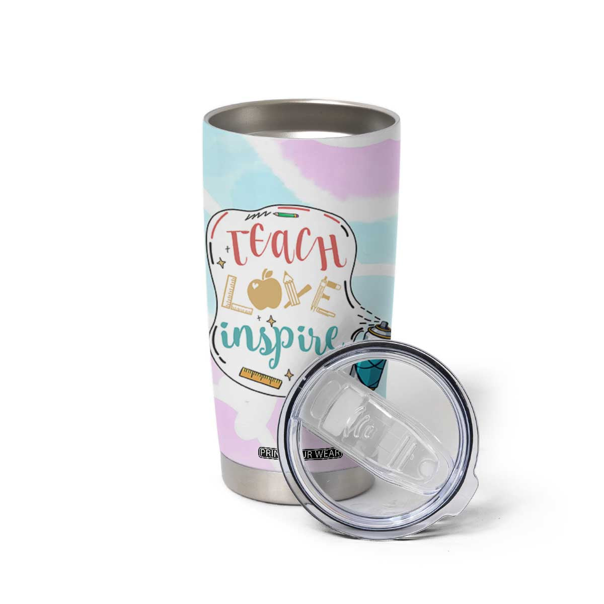 Teacher Tumbler Cup Teach Love Inspire Back To School Christmas Birthday Gift TB10 Print Your Wear