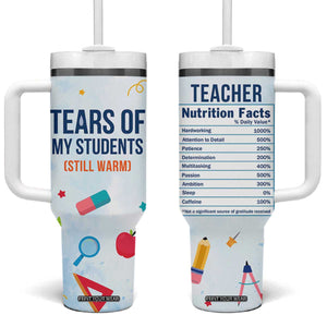 Funny Teacher Appreciation Gifts Tumbler With Handle Tears Of My Students Funny College Professor TB10 One Size: 40 oz Blue Print Your Wear