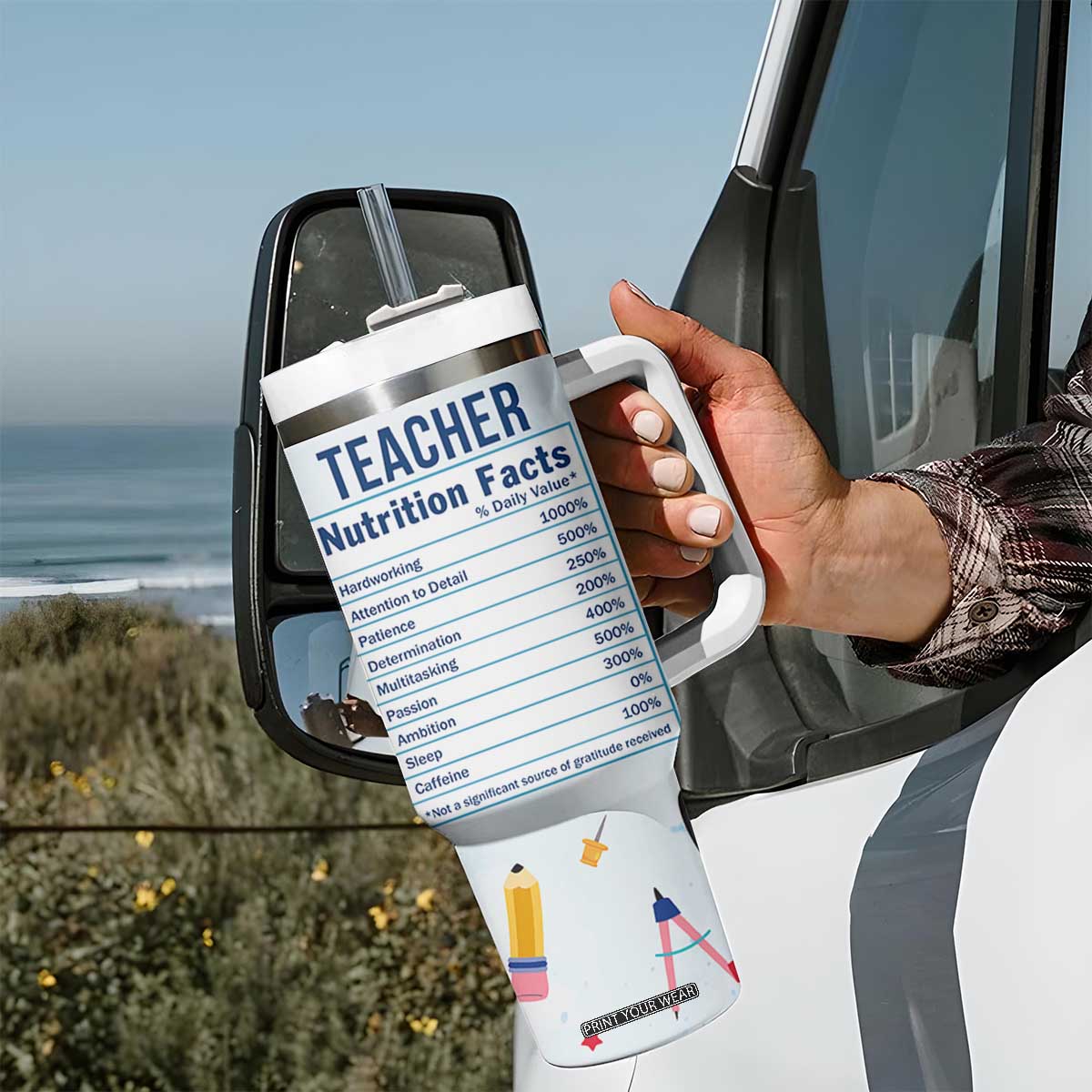 Funny Teacher Appreciation Gifts Tumbler With Handle Tears Of My Students Funny College Professor TB10 Print Your Wear