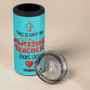 Funny Teacher Gifts 4 in 1 Can Cooler Tumbler This Is What An Awesome Teacher Looks Like TB10 Print Your Wear