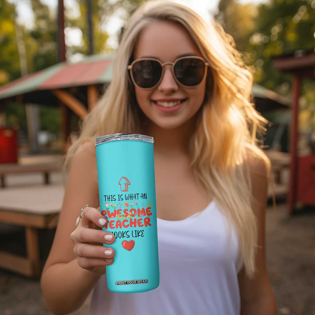 Funny Teacher Gifts Skinny Tumbler This Is What An Awesome Teacher Looks Like TB10 Print Your Wear
