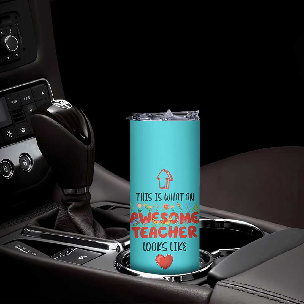 Funny Teacher Gifts Skinny Tumbler This Is What An Awesome Teacher Looks Like TB10 Print Your Wear