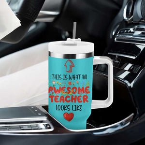 Funny Teacher Gifts Tumbler With Handle This Is What An Awesome Teacher Looks Like TB10 Print Your Wear