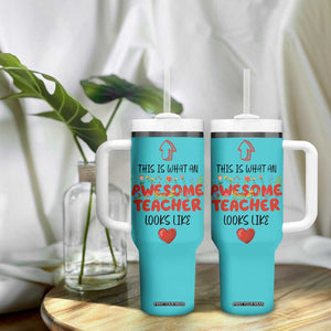 Funny Teacher Gifts Tumbler With Handle This Is What An Awesome Teacher Looks Like TB10 Print Your Wear
