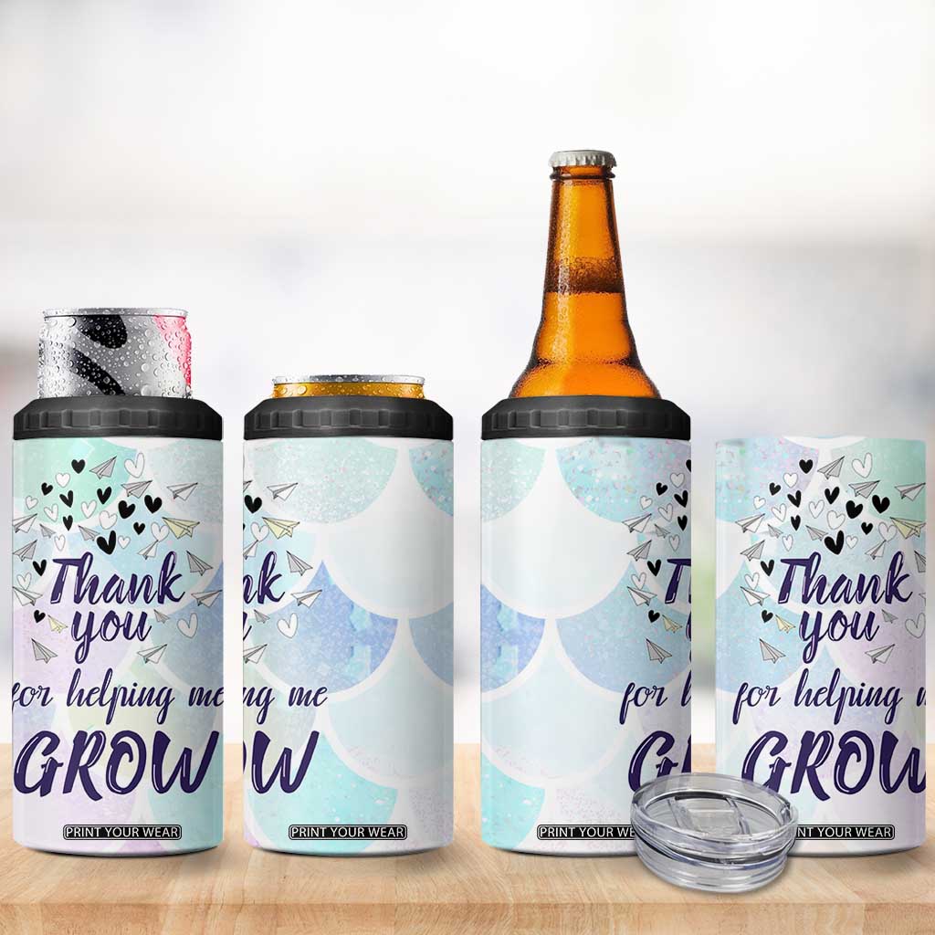Thank You For Helping Me Grow 4 in 1 Can Cooler Tumbler Thank You Appreciation Gift TB10 Print Your Wear