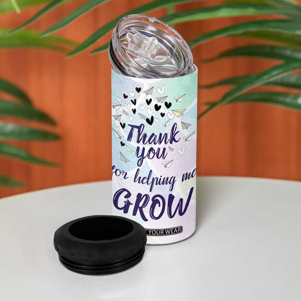 Thank You For Helping Me Grow 4 in 1 Can Cooler Tumbler Thank You Appreciation Gift TB10 Print Your Wear