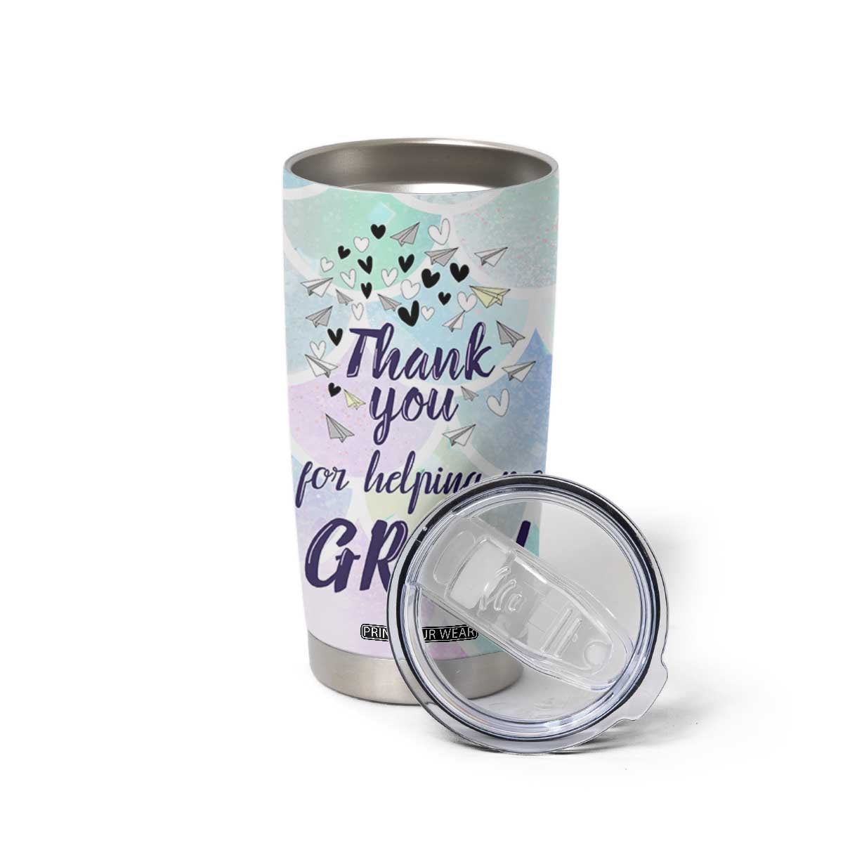Thank You For Helping Me Grow Tumbler Cup Thank You Appreciation Gift TB10 Print Your Wear