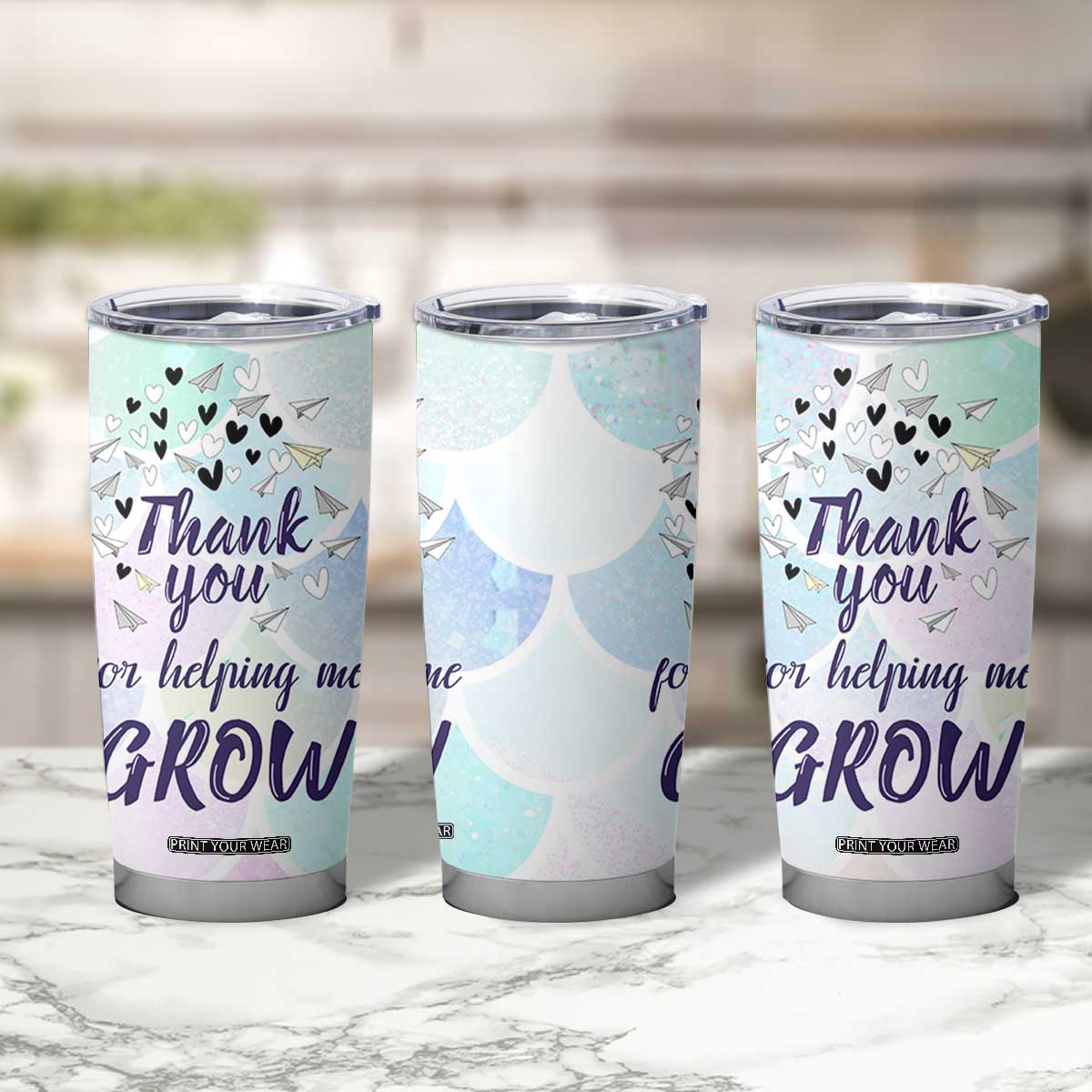 Thank You For Helping Me Grow Tumbler Cup Thank You Appreciation Gift TB10 Print Your Wear