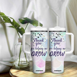 Thank You For Helping Me Grow Tumbler With Handle Thank You Appreciation Gift TB10 Print Your Wear
