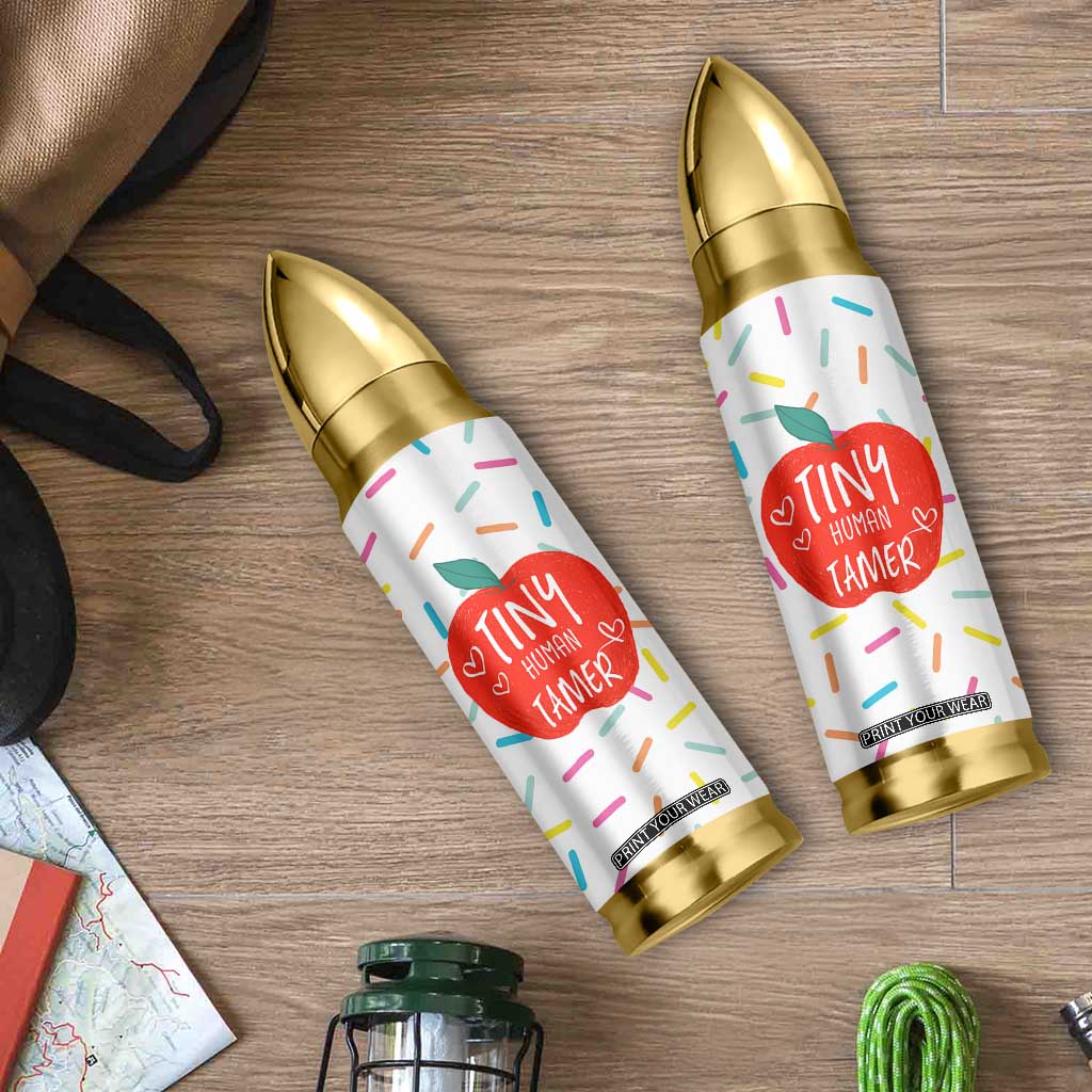 Tiny Human Tamer Teacher Bullet Tumbler Funny Preschool Kindergarten Teachers TB10 Print Your Wear