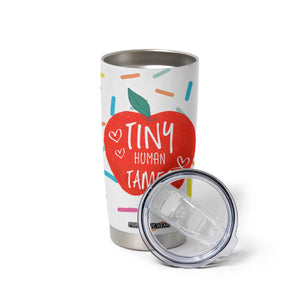 Tiny Human Tamer Teacher Tumbler Cup Funny Preschool Kindergarten Teachers TB10 Print Your Wear