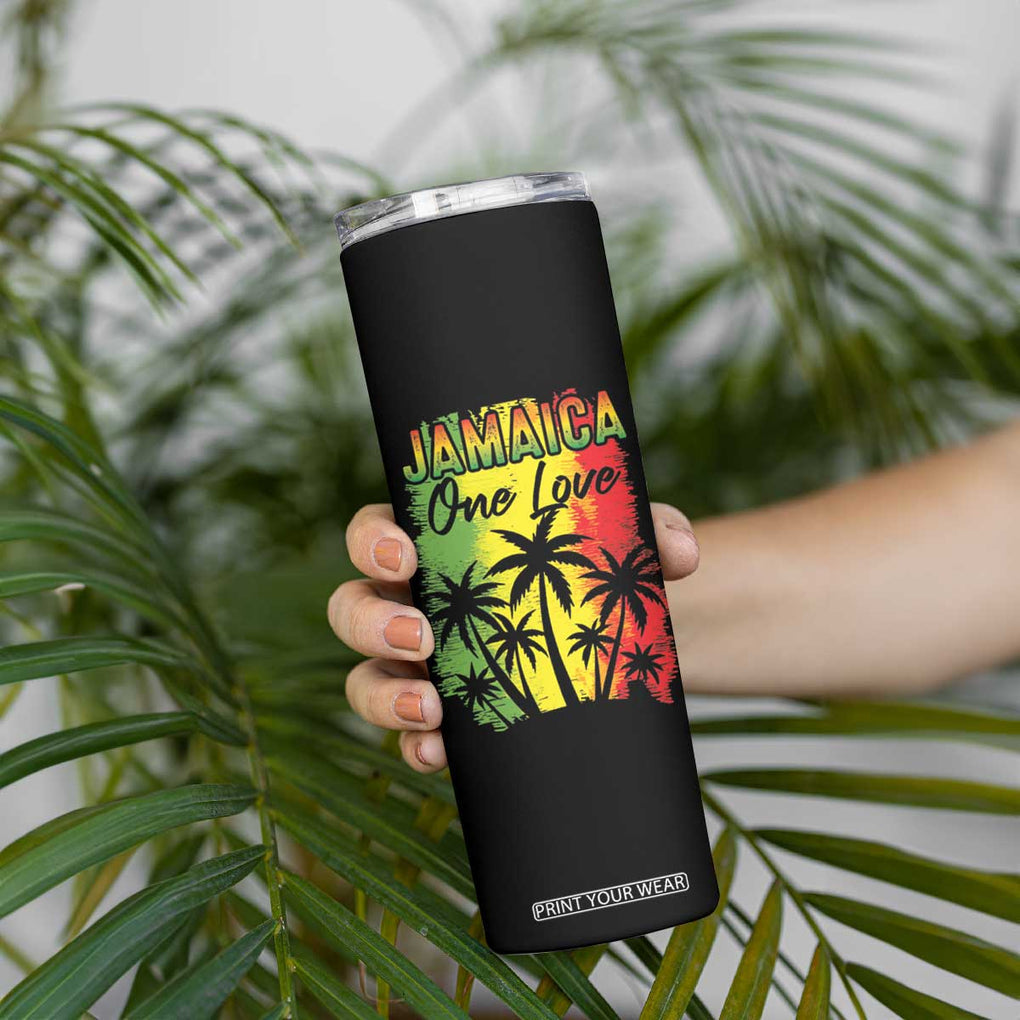 Jamaican Pride Skinny Tumbler One Love Jamaica Peace Sunset Travel Vacation Souvenir TB10 Print Your Wear