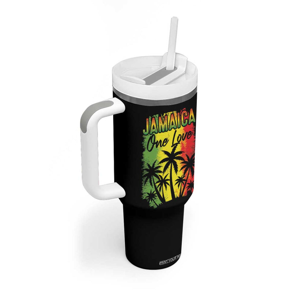 Jamaican Pride Tumbler With Handle One Love Jamaica Peace Sunset Travel Vacation Souvenir TB10 Print Your Wear