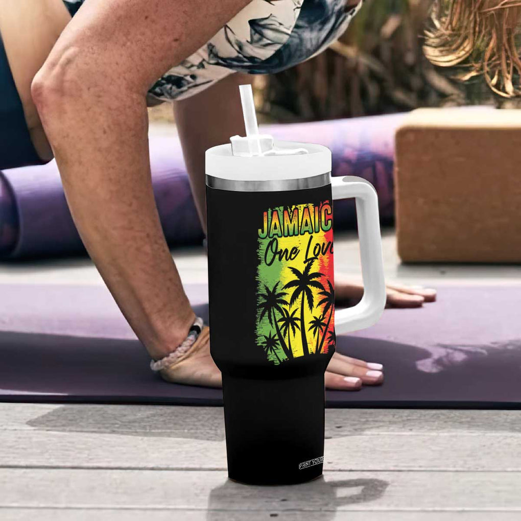 Jamaican Pride Tumbler With Handle One Love Jamaica Peace Sunset Travel Vacation Souvenir TB10 Print Your Wear