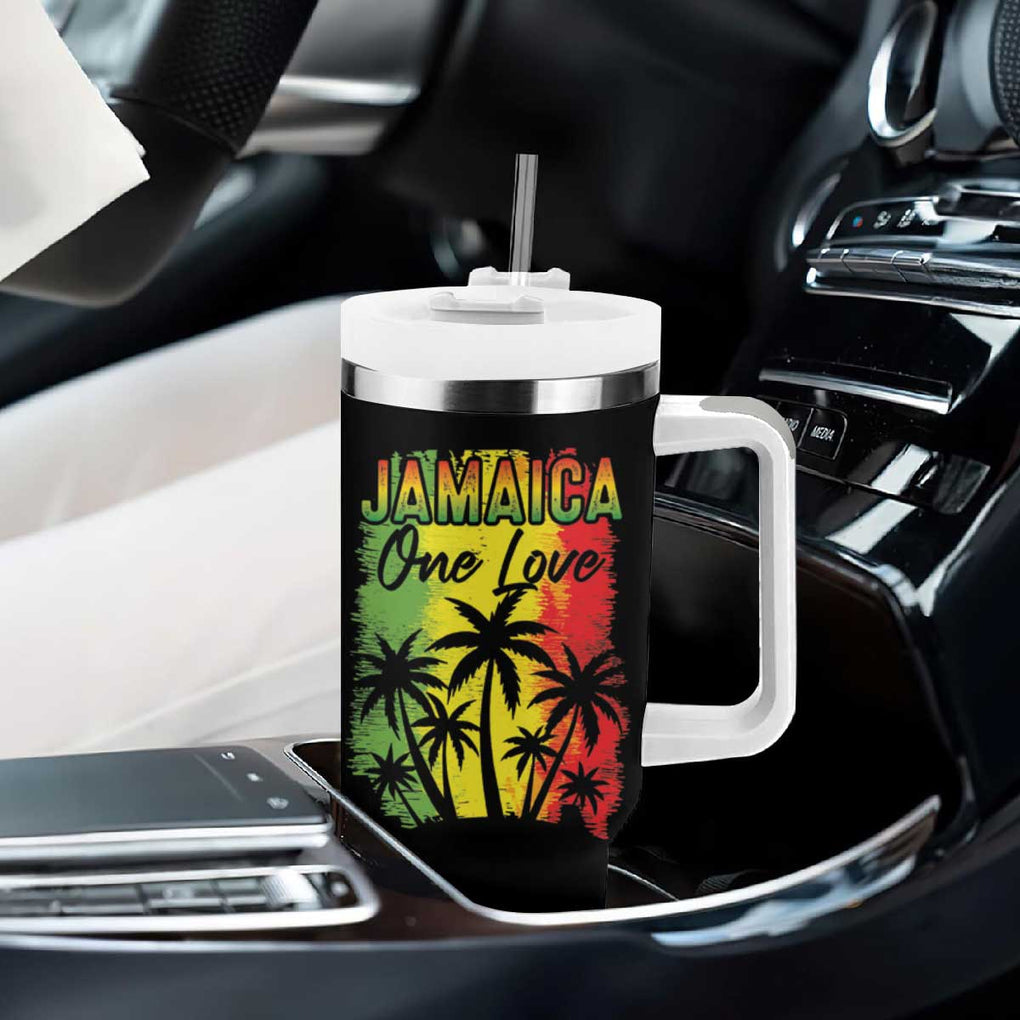 Jamaican Pride Tumbler With Handle One Love Jamaica Peace Sunset Travel Vacation Souvenir TB10 Print Your Wear