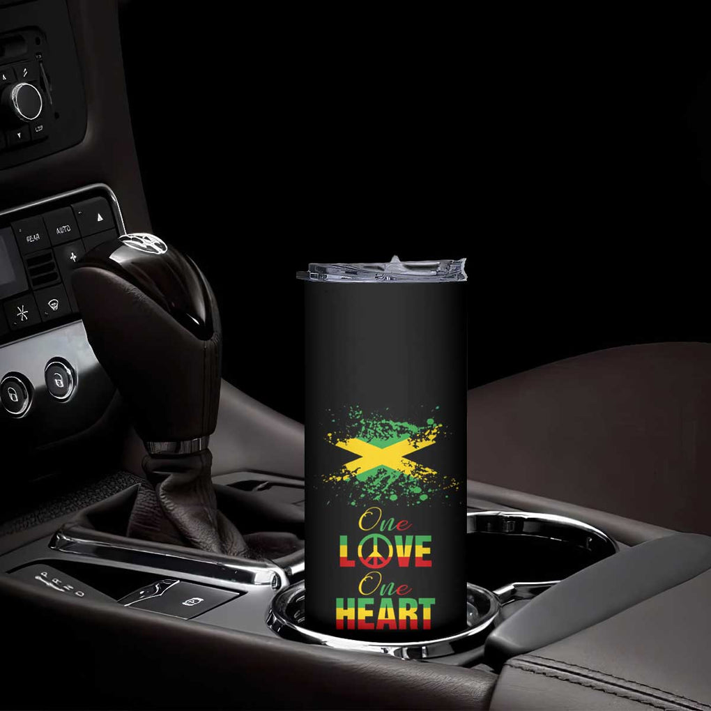 Roots Rock Reggae Skinny Tumbler One Love One Heart Marley Peace Rastafari TB10 Print Your Wear