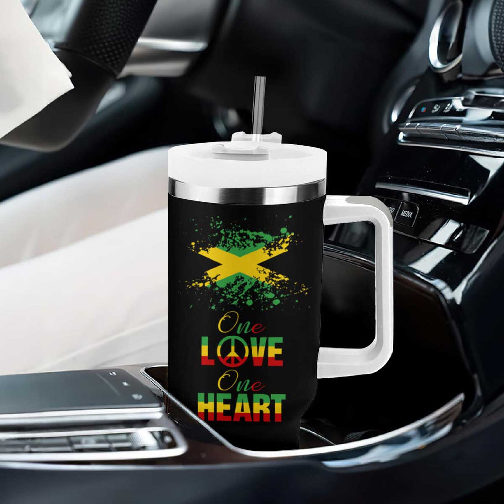 Roots Rock Reggae Tumbler With Handle One Love One Heart Marley Peace Rastafari TB10 Print Your Wear