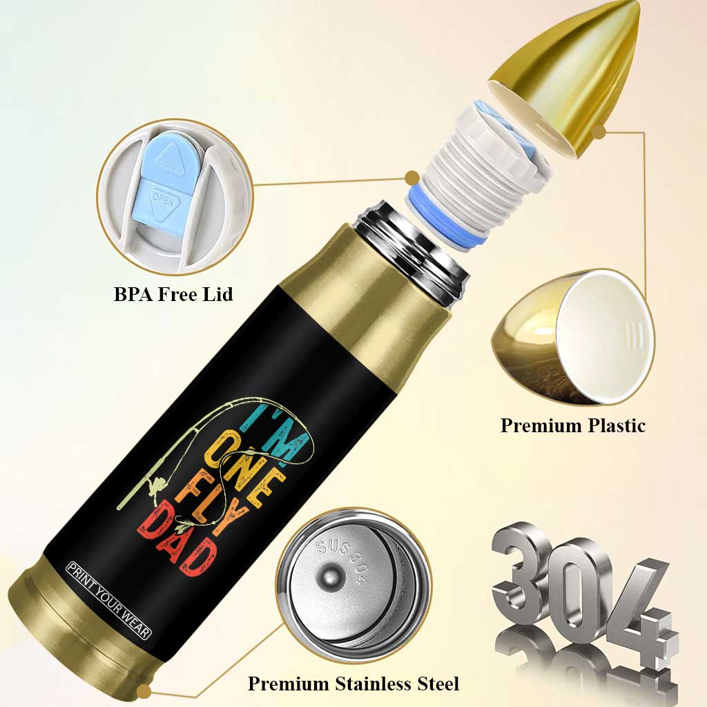 Fly Fishing Bullet Tumbler Funny Fathers Day Reel Cool Dad Papa Fly Tying Fisherman TB10 Print Your Wear