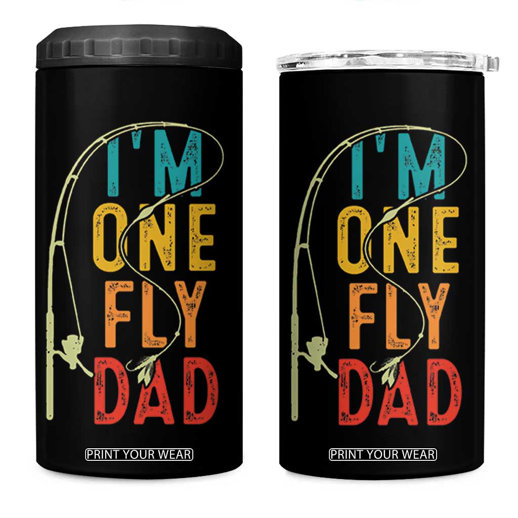 Fly Fishing 4 in 1 Can Cooler Tumbler Funny Fathers Day Reel Cool Dad Papa Fly Tying Fisherman TB10 One Size: 16 oz Black Print Your Wear