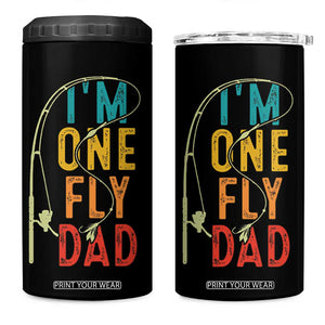 Fly Fishing 4 in 1 Can Cooler Tumbler Funny Fathers Day Reel Cool Dad Papa Fly Tying Fisherman TB10 One Size: 16 oz Black Print Your Wear