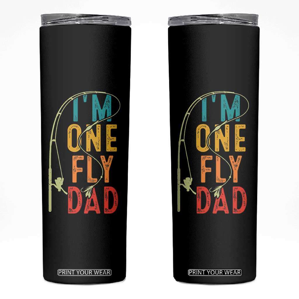 Fly Fishing Skinny Tumbler Funny Fathers Day Reel Cool Dad Papa Fly Tying Fisherman TB10 Black Print Your Wear