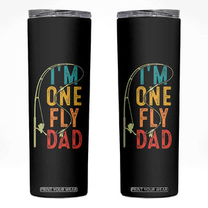 Fly Fishing Skinny Tumbler Funny Fathers Day Reel Cool Dad Papa Fly Tying Fisherman TB10 Black Print Your Wear