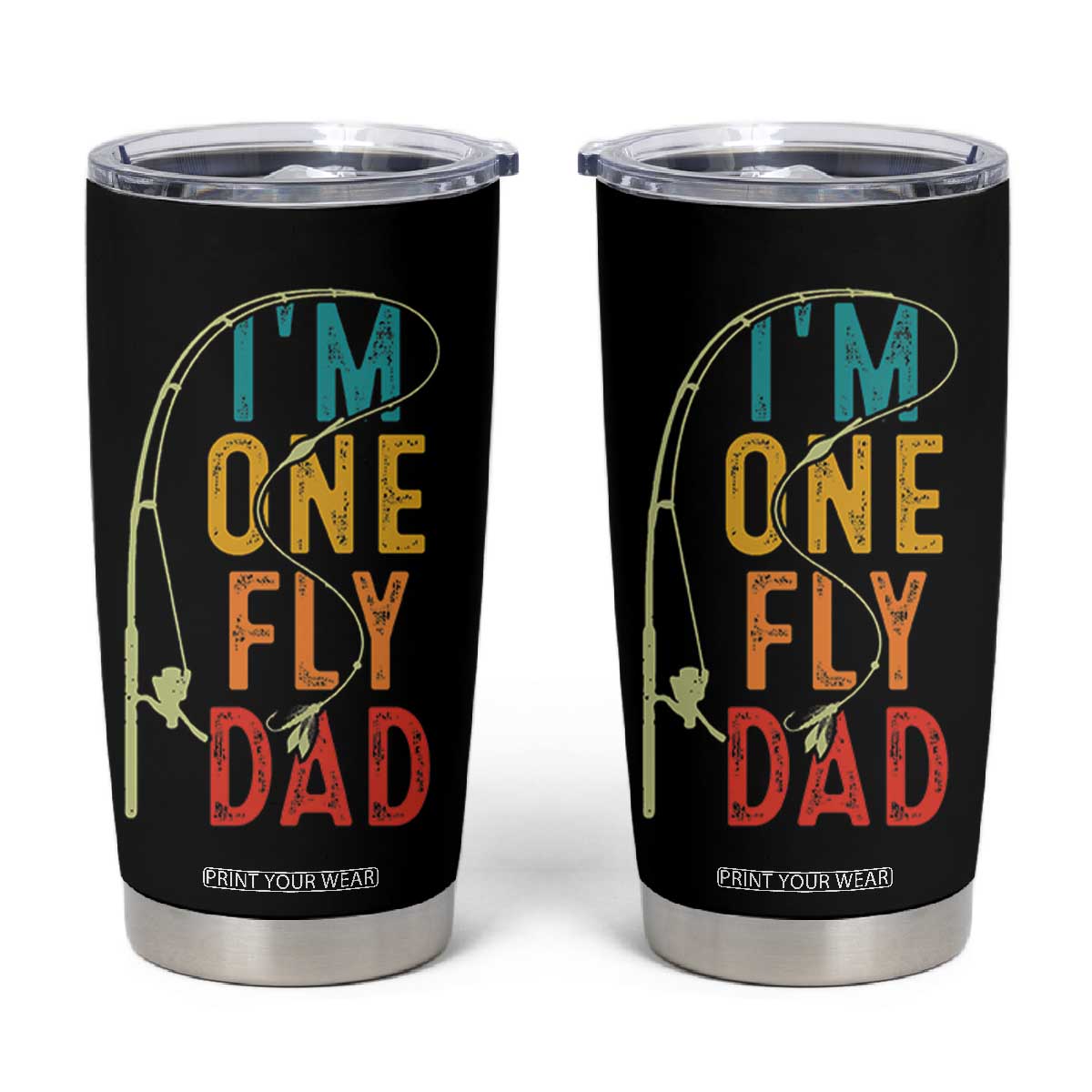 Fly Fishing Tumbler Cup Funny Fathers Day Reel Cool Dad Papa Fly Tying Fisherman TB10 Black Print Your Wear