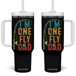 Fly Fishing Tumbler With Handle Funny Fathers Day Reel Cool Dad Papa Fly Tying Fisherman TB10 One Size: 40 oz Black Print Your Wear