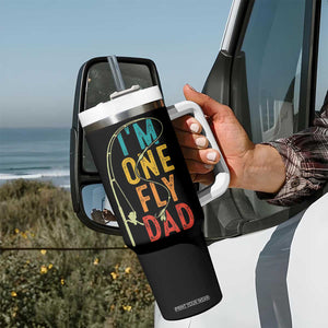Fly Fishing Tumbler With Handle Funny Fathers Day Reel Cool Dad Papa Fly Tying Fisherman TB10 Print Your Wear