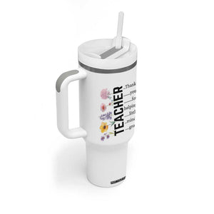 Teacher Appreciation Tumbler With Handle Thank You For Helping Little Minds Grow Inspirational Teaching Wildflower TB10 Print Your Wear