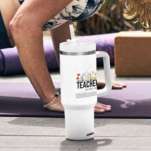 Teacher Appreciation Tumbler With Handle Thank You For Helping Little Minds Grow Inspirational Teaching Wildflower TB10 Print Your Wear