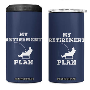 Fishing Retirement Plan 4 in 1 Can Cooler Tumbler Fisherman Jokes Rod Pole Grandpa TB10 One Size: 16 oz Navy Print Your Wear