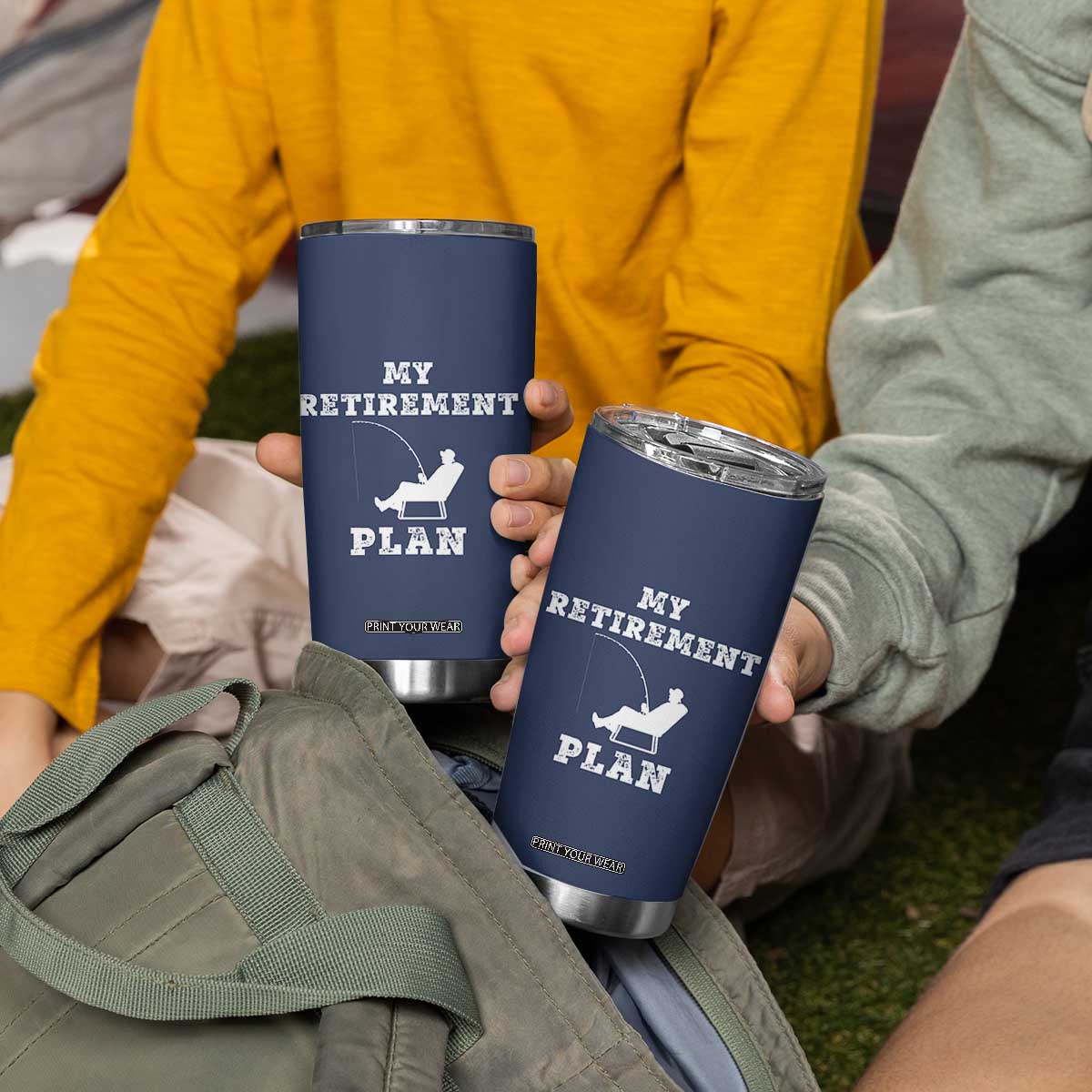 Fishing Retirement Plan Tumbler Cup Fisherman Jokes Rod Pole Grandpa TB10 Print Your Wear