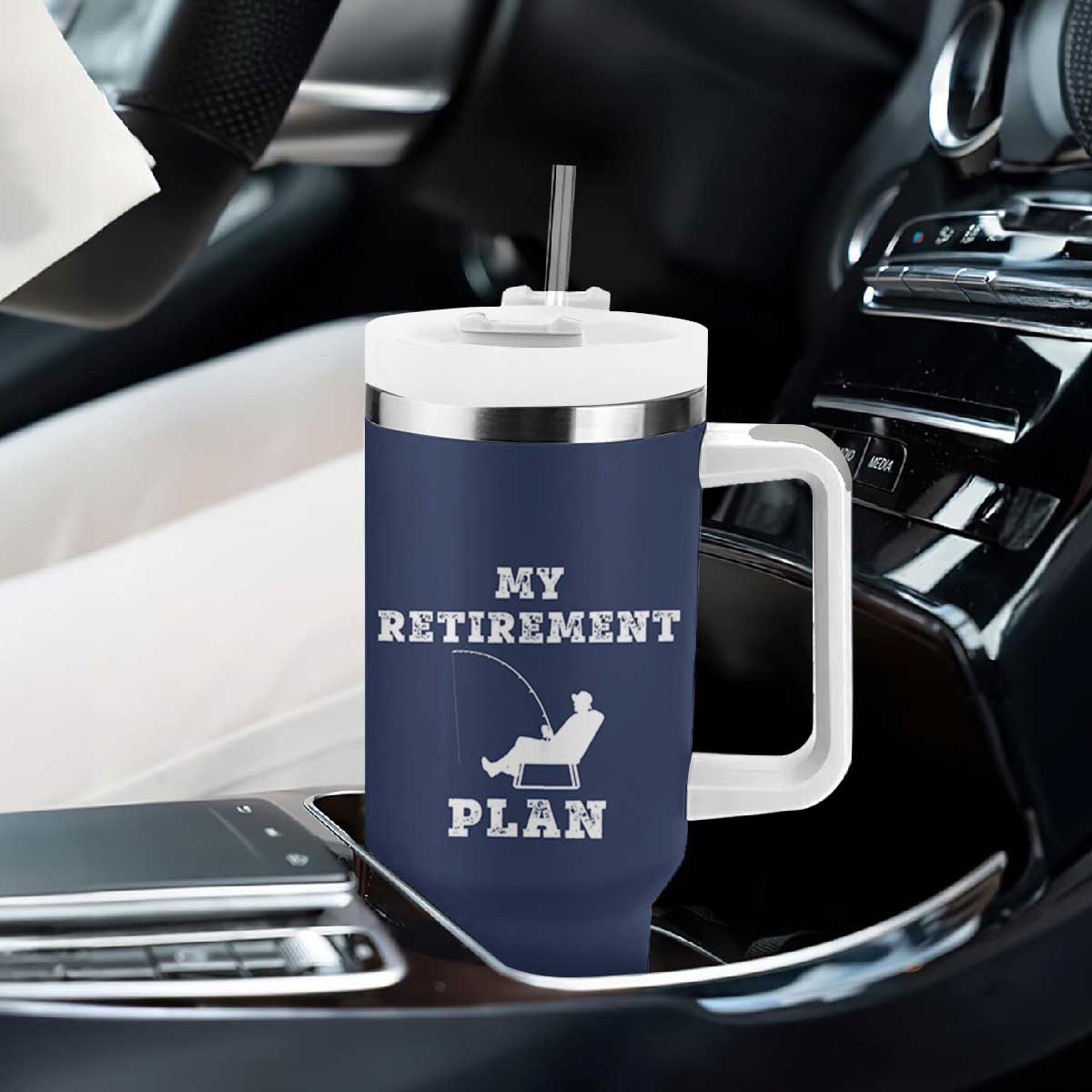 Fishing Retirement Plan Tumbler With Handle Fisherman Jokes Rod Pole Grandpa TB10 Print Your Wear