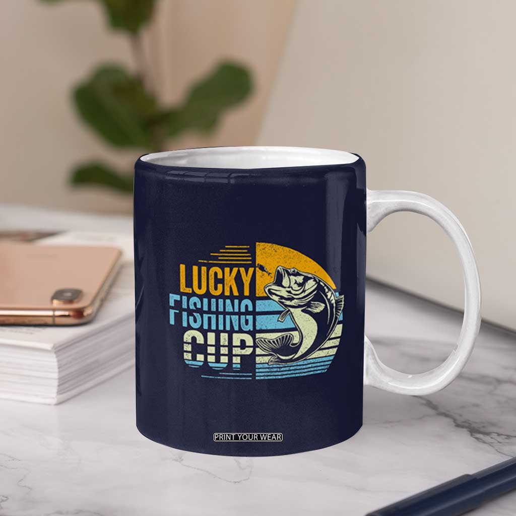Lucky Fishing Coffee Mug Funny Fathers Day Fishing Gifts For Men TB10 Print Your Wear