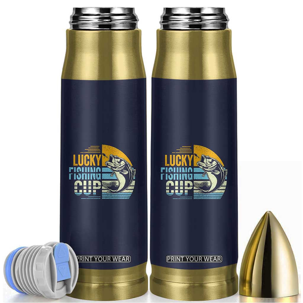 Lucky Fishing Bullet Tumbler Funny Fathers Day Fishing Gifts For Men TB10 Navy Print Your Wear