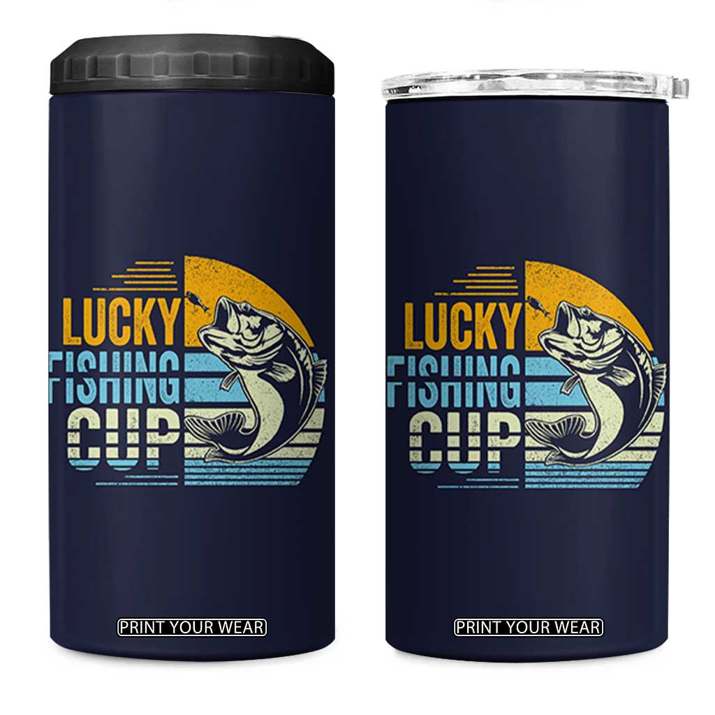 Lucky Fishing 4 in 1 Can Cooler Tumbler Funny Fathers Day Fishing Gifts For Men TB10 One Size: 16 oz Navy Print Your Wear