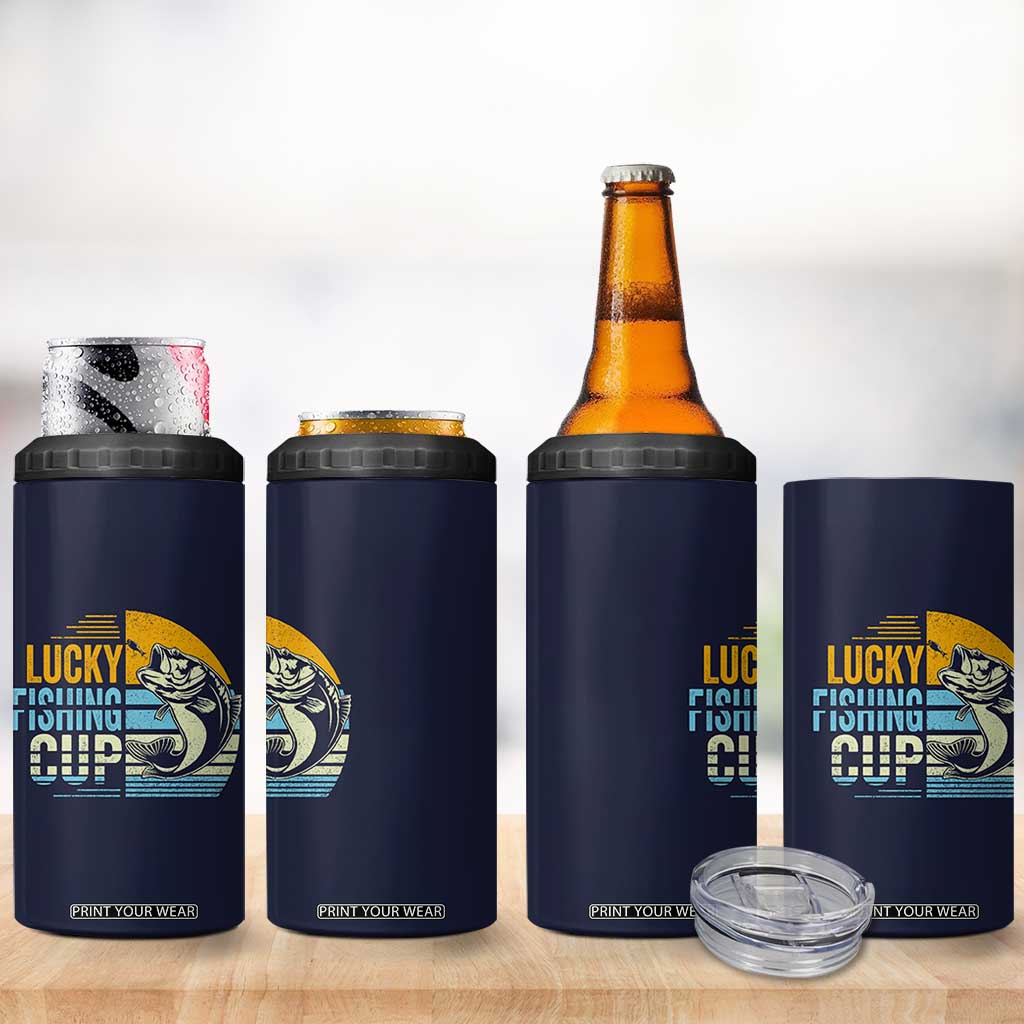 Lucky Fishing 4 in 1 Can Cooler Tumbler Funny Fathers Day Fishing Gifts For Men TB10 Print Your Wear