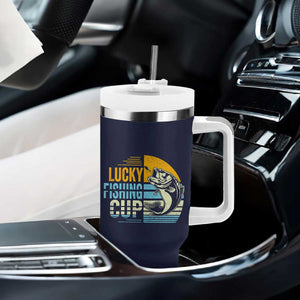 Lucky Fishing Tumbler With Handle Funny Fathers Day Fishing Gifts For Men TB10 Print Your Wear