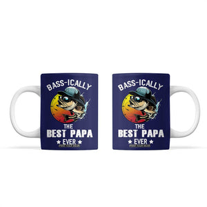 Fishing Gifts For Men Coffee Mug Best Papa Ever Bass Fish Fisherman Fathers Day Gift TB10 Navy Print Your Wear