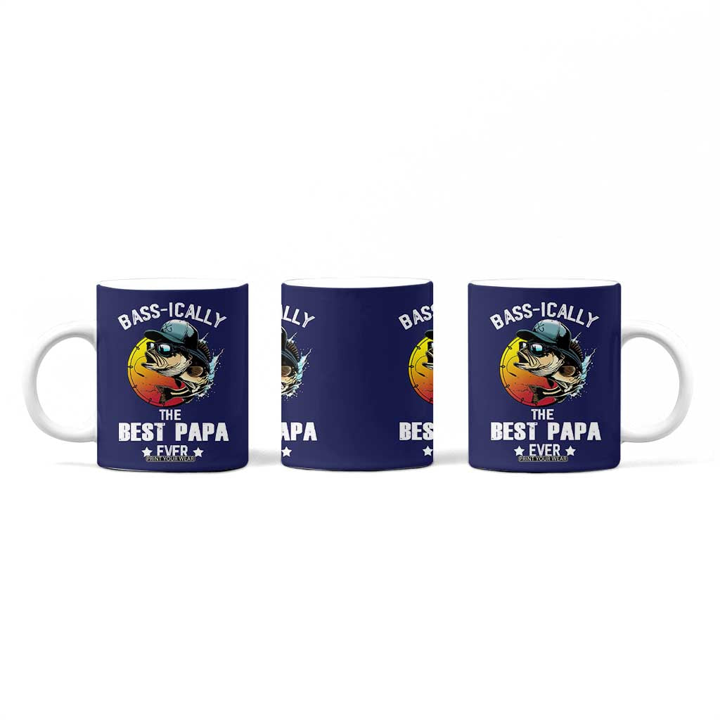Fishing Gifts For Men Coffee Mug Best Papa Ever Bass Fish Fisherman Fathers Day Gift TB10 Print Your Wear
