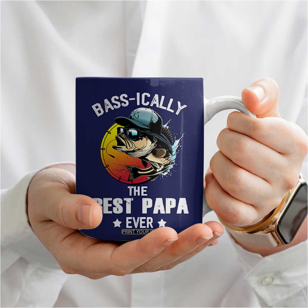 Fishing Gifts For Men Coffee Mug Best Papa Ever Bass Fish Fisherman Fathers Day Gift TB10 Print Your Wear